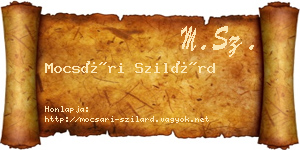 Mocsári Szilárd névjegykártya